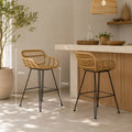 Lot de 2 Chaises de Bar Rotin - 56 x 53 x 89 cm