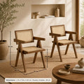 Lot de 2 Chaises Bois Rotin - Marron