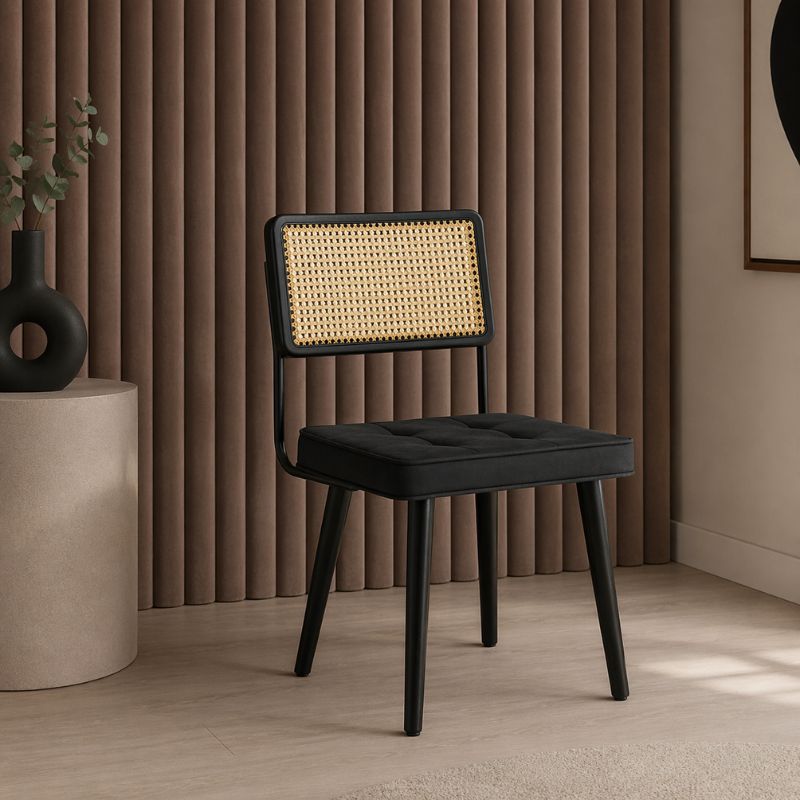 Lot de 2 Chaises en Rotin Pour Salle à Manger