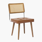 Lot de 2 Chaises en Rotin Pour Salle à Manger - Marron