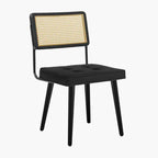 Lot de 2 Chaises en Rotin Pour Salle à Manger - Noir