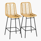 Lot de 2 Chaises Hautes Rotin - 42.5 x 52 x 102 cm