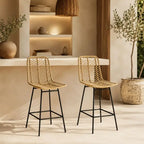 Lot de 2 Chaises Hautes Rotin - 42.5 x 52 x 102 cm