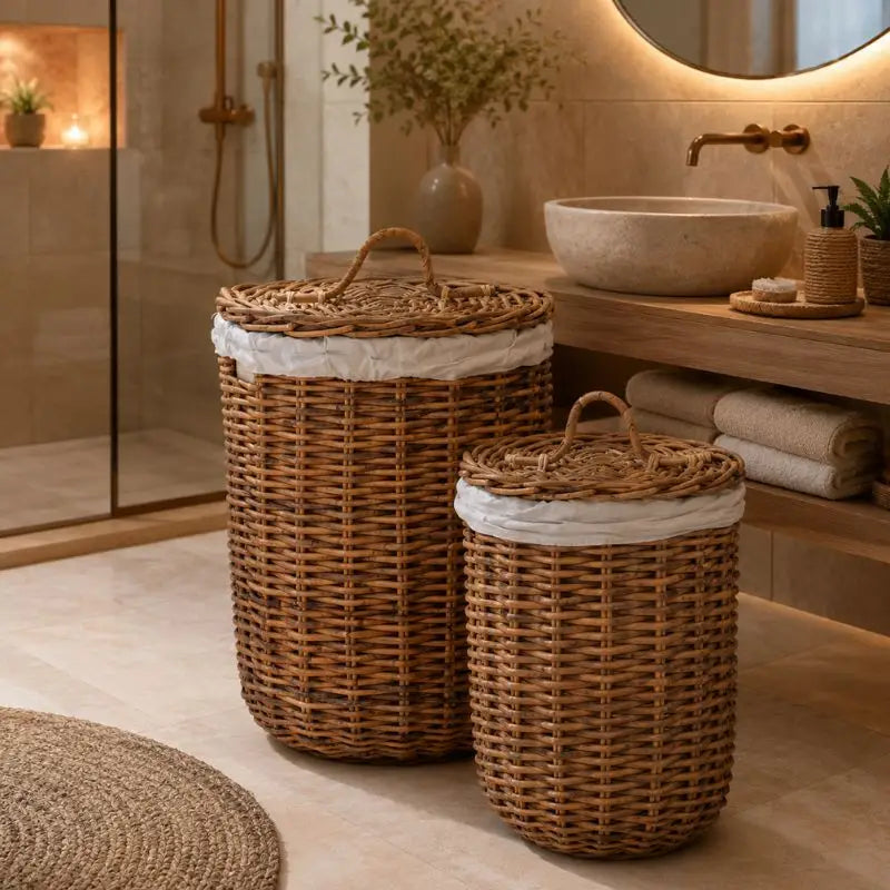 Lot de 2 Paniers Rotin - Marron