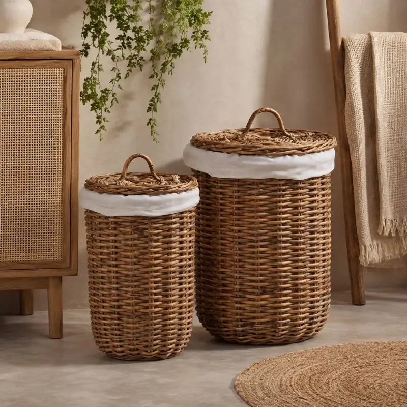 Lot de 2 Paniers Rotin - Marron