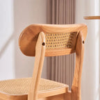 Lot de 2 Tabourets de Bar Rotin - 44 x 44 x 72 cm