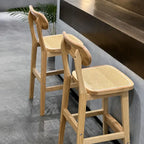 Lot de 2 Tabourets de Bar Rotin - 44 x 44 x 72 cm