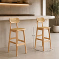 Lot de 2 Tabourets de Bar Rotin - 44 x 44 x 72 cm
