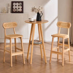 Lot de 2 Tabourets de Bar Rotin - 44 x 44 x 72 cm