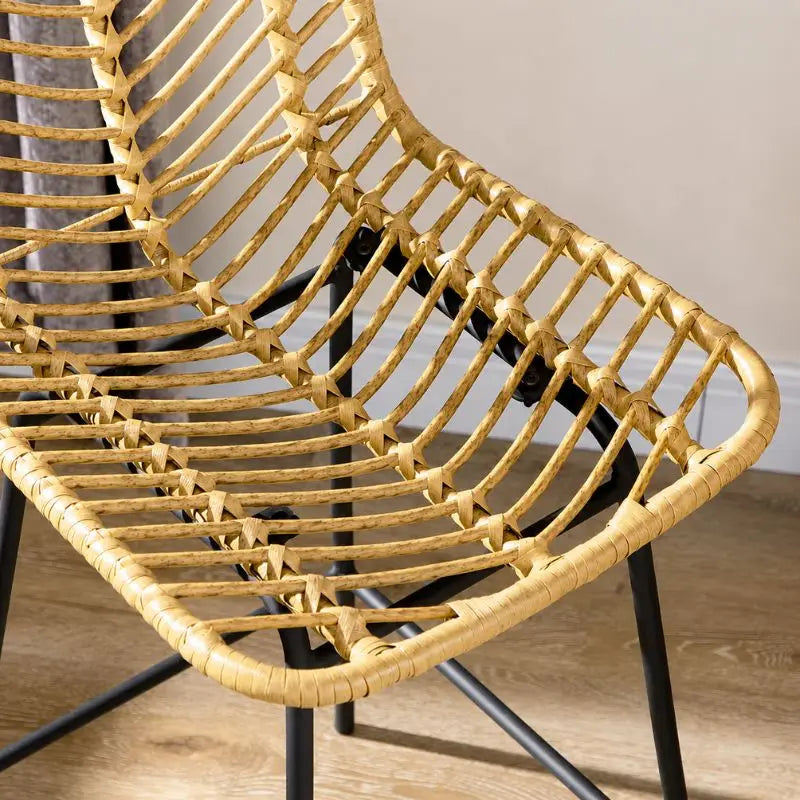 Lot de 4 Chaises Hautes Rotin - 42.5 x 52 x 102 cm