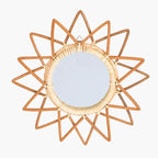 Miroir en Rotin Soleil - 31 x 31 cm