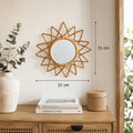 Miroir en Rotin Soleil - 31 x 31 cm