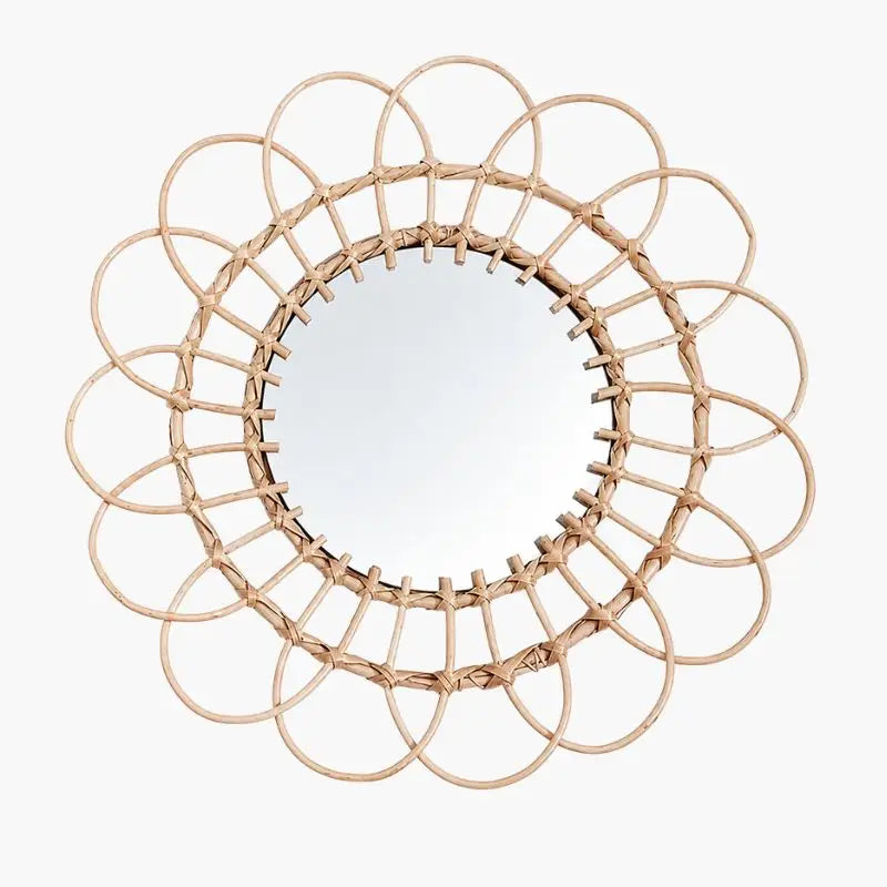 Miroir Fleur Rotin - 40 cm