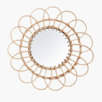 Miroir Fleur Rotin - 40 cm
