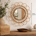 Miroir Fleur Rotin - 40 cm