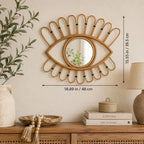 Miroir Œil en Rotin - 48 x 39.5 cm