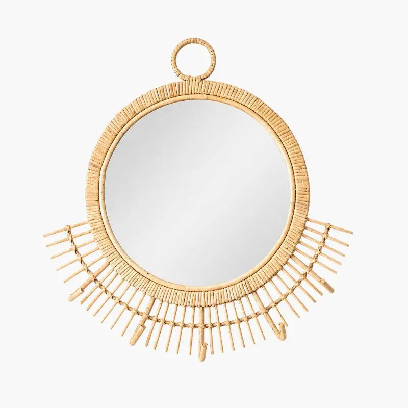 Miroir Rond Rotin - 58 x 55 cm