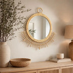 Miroir Rond Rotin - 58 x 55 cm