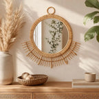 Miroir Rond Rotin - 58 x 55 cm