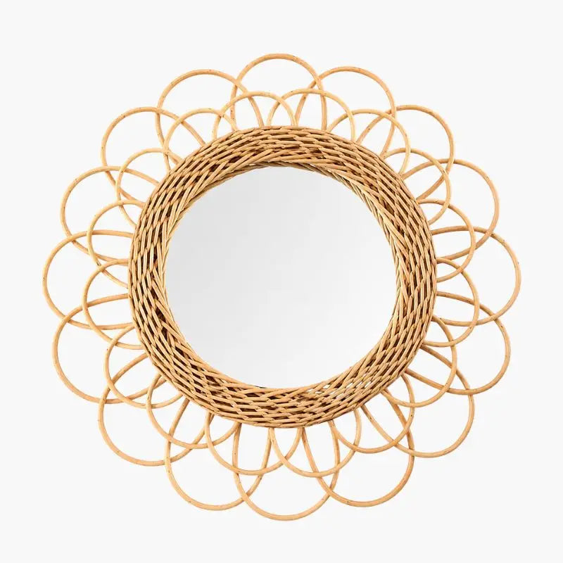 Miroir Rotin Fleur - 40 cm