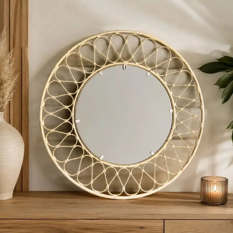 Miroir Rotin Rond - 76 cm