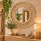 Miroir Rotin Rond - 76 cm