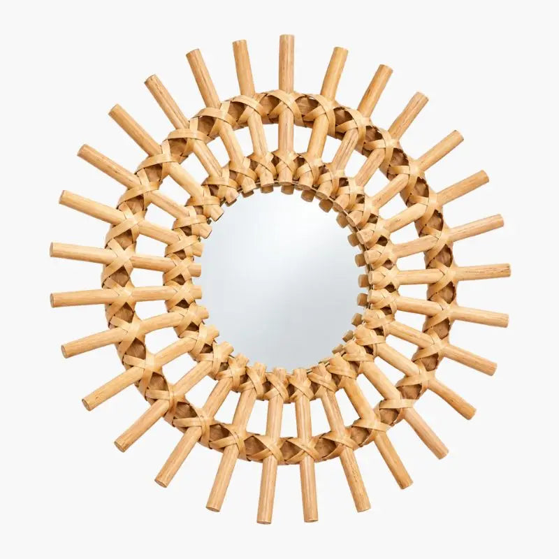 Miroir Rotin Soleil - 35 x 35 cm