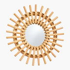 Miroir Rotin Soleil - 35 x 35 cm