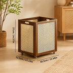Panier de Rangement en Rotin - 40.5 x 33.5 x 37 cm
