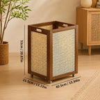 Panier de Rangement en Rotin - 40.5 x 33.5 x 53 cm