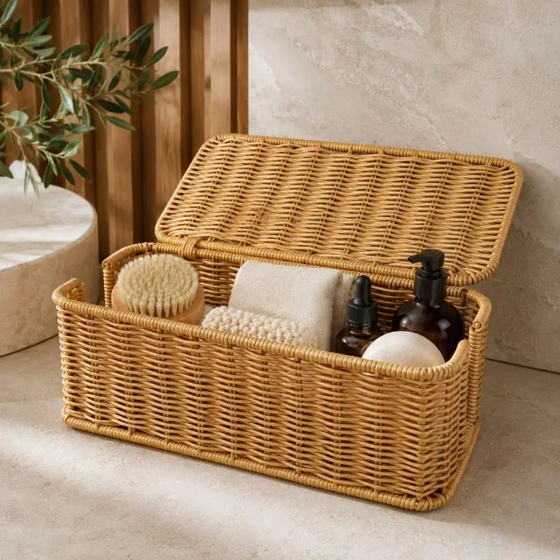 Panier de Rangement Rotin - 32 x 14 x 15 cm