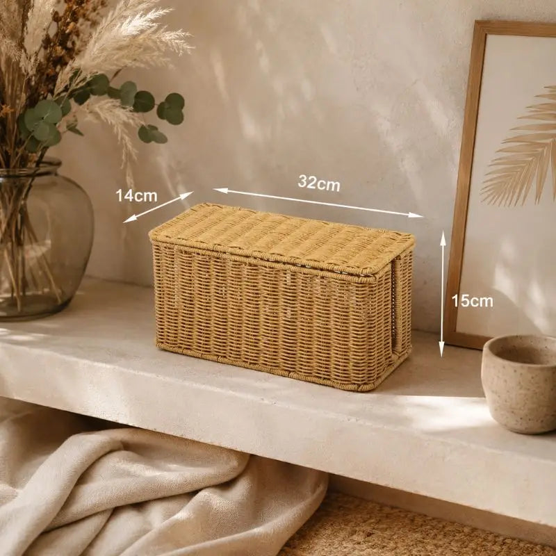 Panier de Rangement Rotin - 32 x 14 x 15 cm