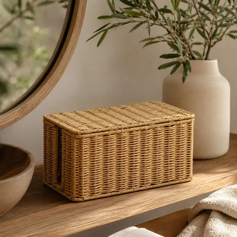 Panier de Rangement Rotin - 32 x 14 x 15 cm