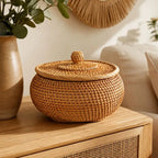 Panier en Rotin avec Couvercle - 23 x 9 cm