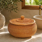 Panier en Rotin avec Couvercle - 23 x 9 cm