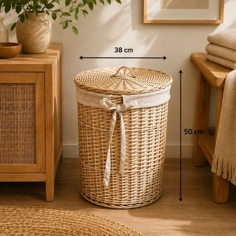 Panier Linge Rotin - Beige clair