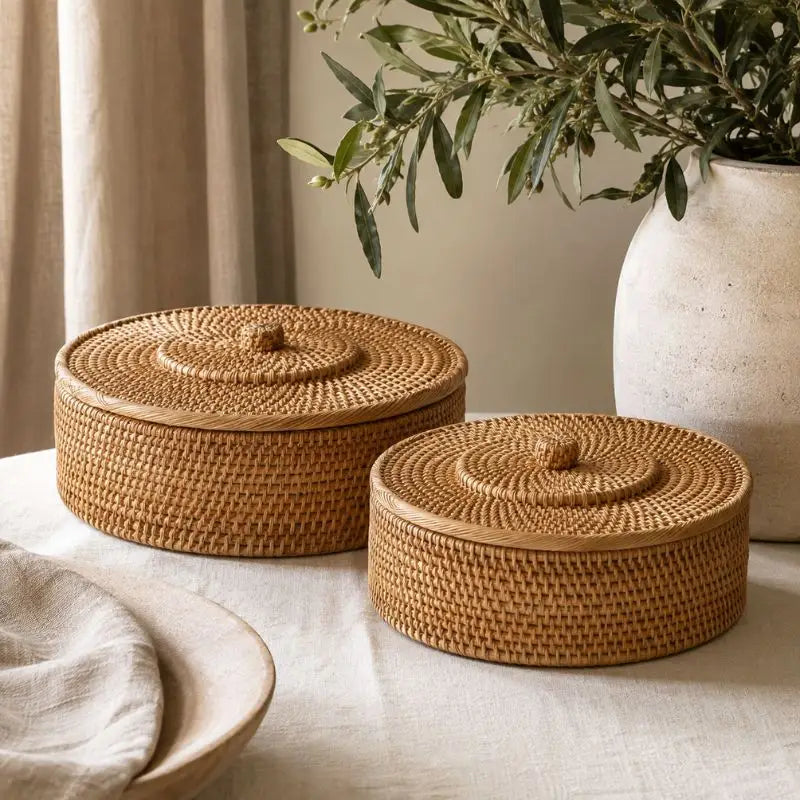 Panier Rotin avec Couvercle