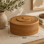 Panier Rotin avec Couvercle - 30 x 12 cm