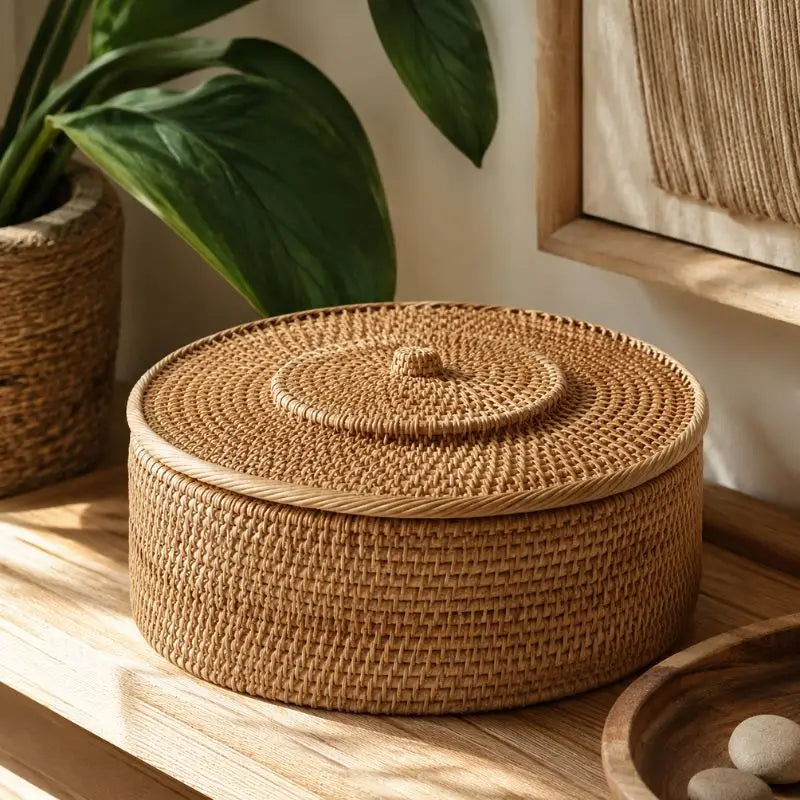 Panier Rotin avec Couvercle