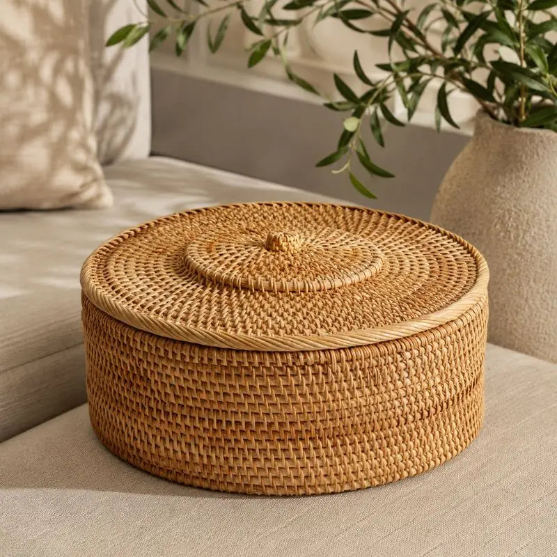 Panier Rotin avec Couvercle