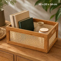 Panier Rotin Rangement - 30 x 20 x 14 cm