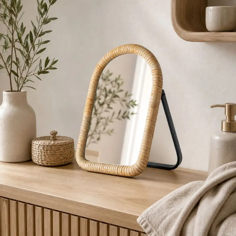 Petit Miroir en Rotin - 20 x 30 cm