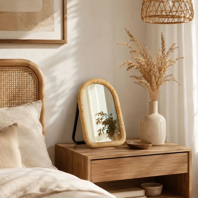Petit Miroir en Rotin - 20 x 30 cm