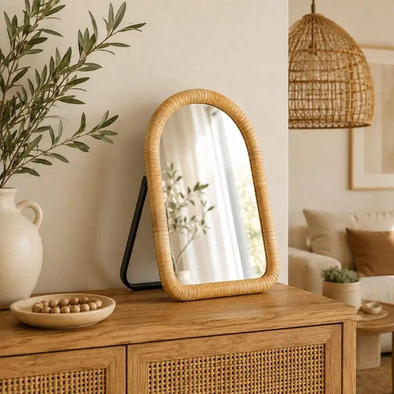 Petit Miroir en Rotin - 20 x 30 cm