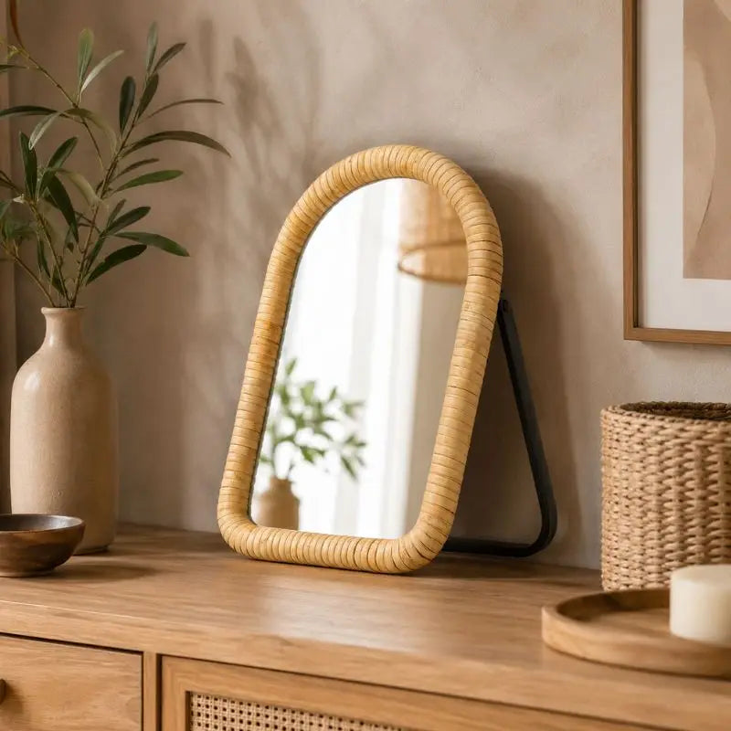 Petit Miroir en Rotin - 20 x 30 cm