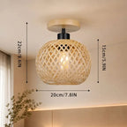 Petit Plafonnier Rotin - 20 x 15 cm