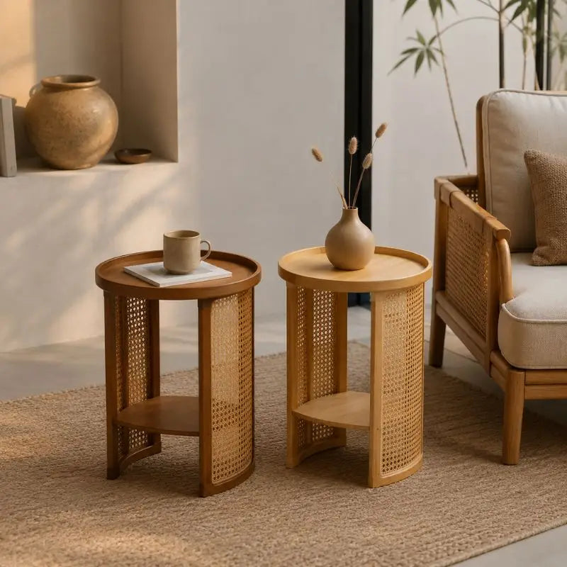 Petite Table Basse Ronde Rotin