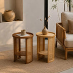 Petite Table Basse Ronde Rotin