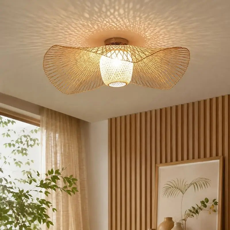 Plafonnier Bambou Rotin