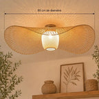 Plafonnier Bambou Rotin - 85 cm
